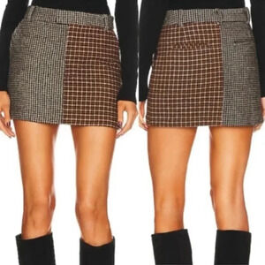 Rails M academia Prim Plaid & Houndstooth Miniskirt in multicolored wool blend